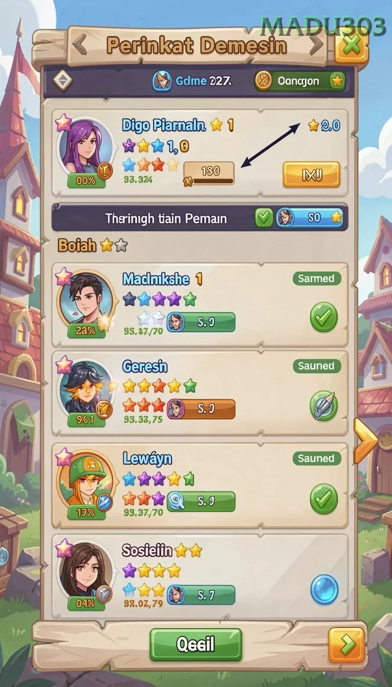 Galeri pratinjau visual madu303 build APK resmi terbaru